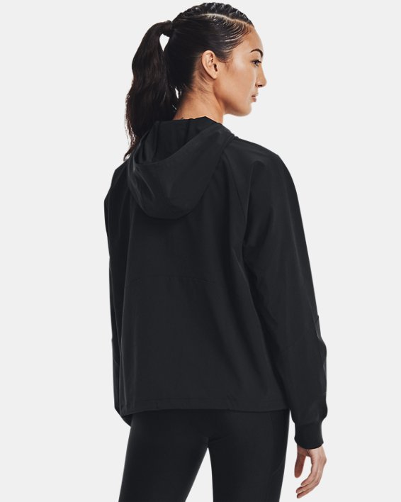 Women's UA Woven Full-Zip Jacket, Black, pdpMainDesktop image number 1